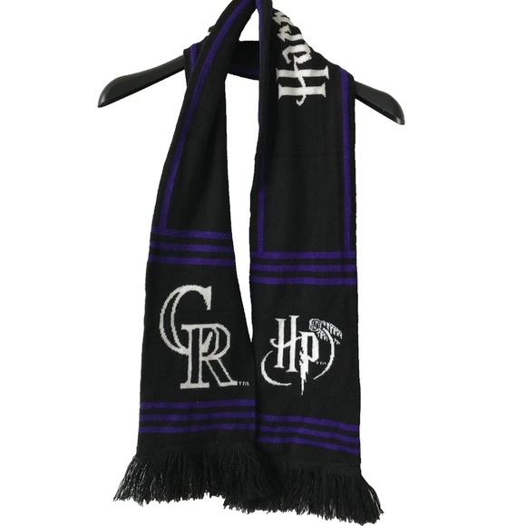 Colorado Rockies Harry Potter Scarf Logo Purple Black Hogwarts - Picture 1 of 7